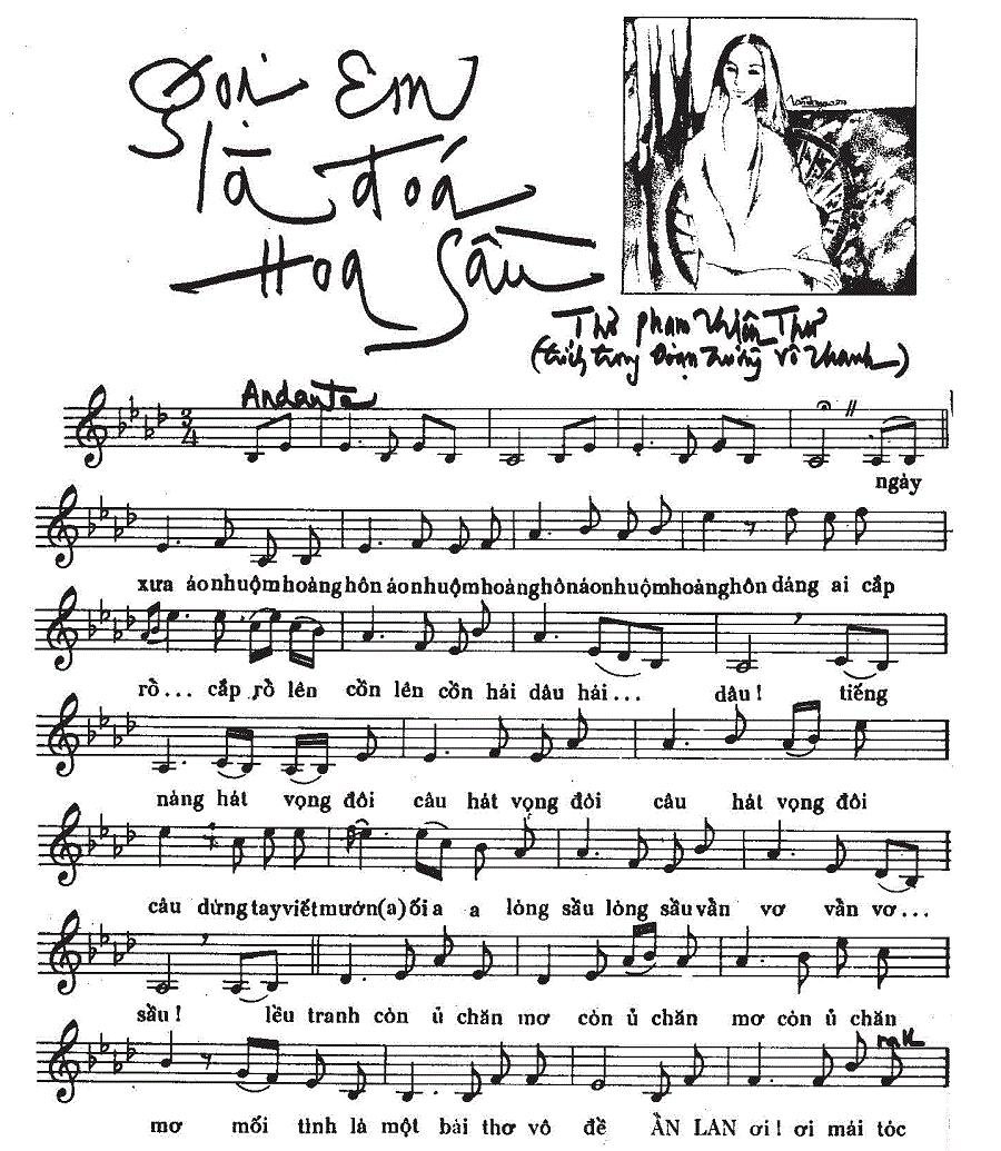 Sheet nhạc Gọi Em Là Đóa Hoa Sầu